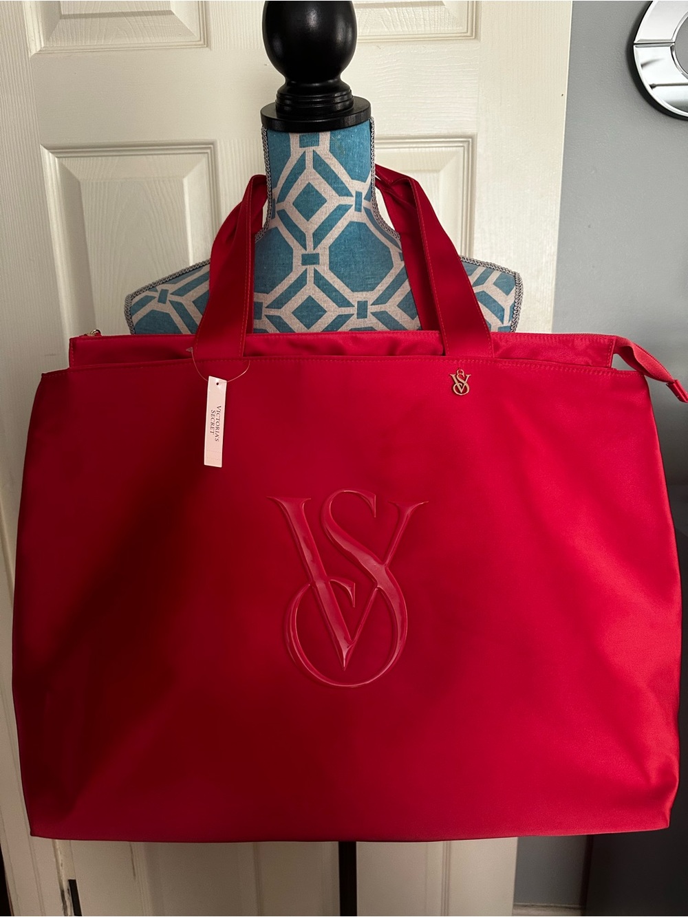 Victoria’s Secret Monogram Logo Large Tote Bag Hot Pink NWT